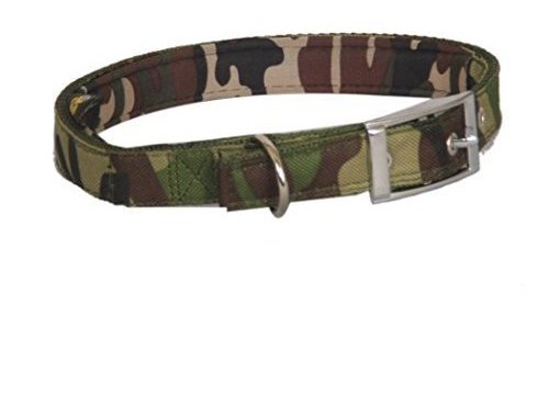Stylish Nylon Printed Army Design 1.25 Inch Brown Dog Collar