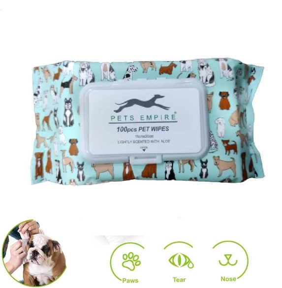 Pets Empire Pet Wipes Dog Cleaning Wipes Natural Aloe Effective Pet Wipes for Dogs and Cats Friendly Deodorizing Dog Wipes for Cleaning Face Butt Eyes